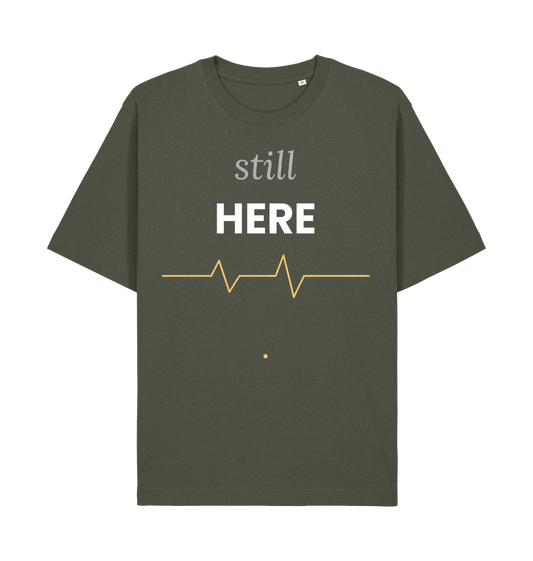 Khaki Printed T-shirt Front