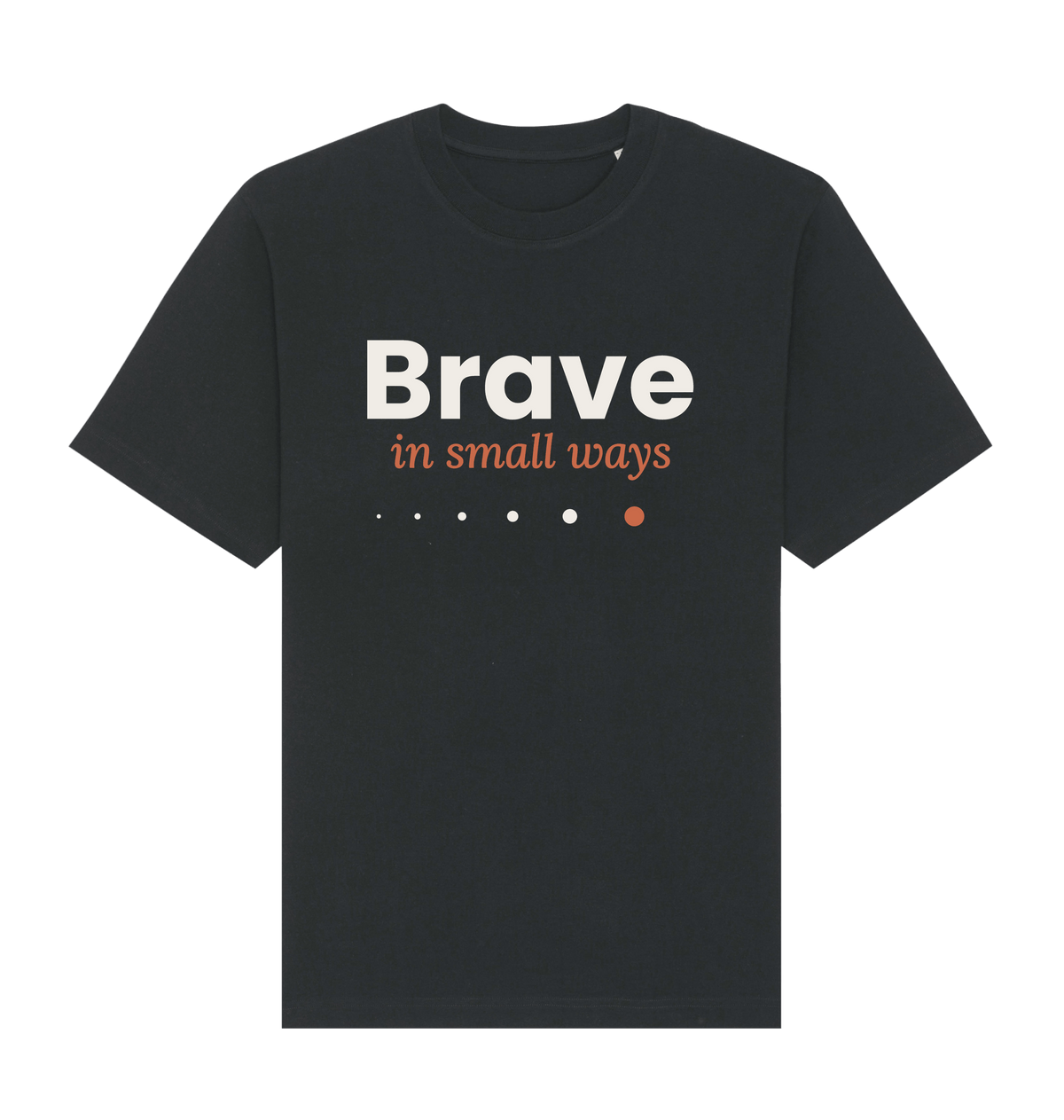 Herren T-Shirt „Brave in small ways“ von ON2U – schwarz, Frontdruck