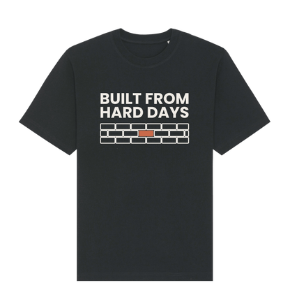 Herren T-Shirt „Built from hard days“ von ON2U – schwarz, Frontdruck